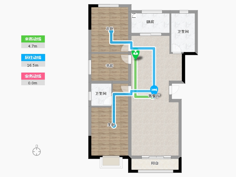 甘肃省-酒泉市-天诚·壹号公馆住宅小区-100.81-户型库-动静线