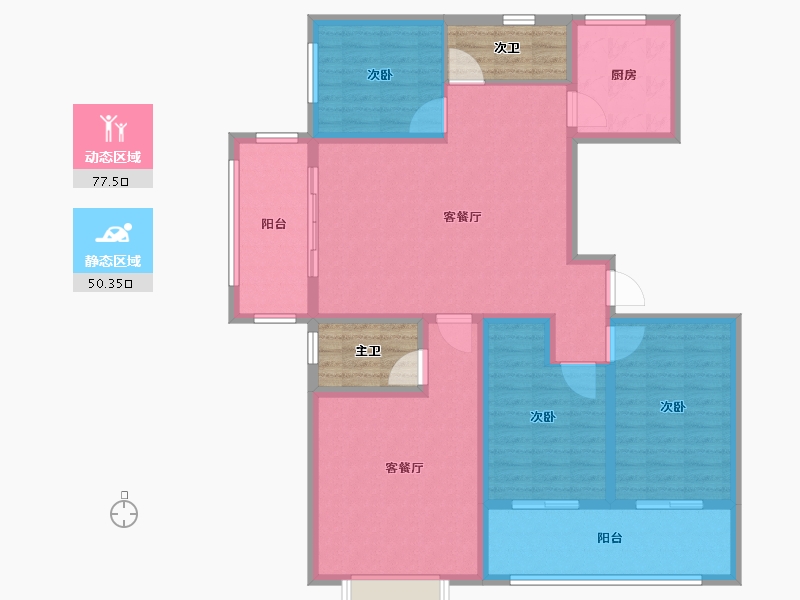 山东省-济宁市-睿湖印象-123.85-户型库-动静分区