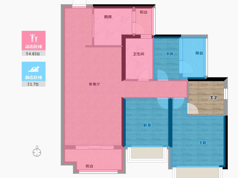 广东省-湛江市-奥园悦时代-81.60-户型库-动静分区