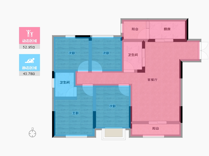 四川省-宜宾市-合信古宋金街-84.51-户型库-动静分区