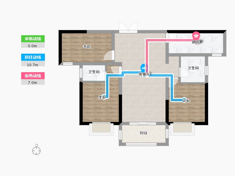 甘肃省-庆阳市-澳恺华庭-90.00-户型库-动静线