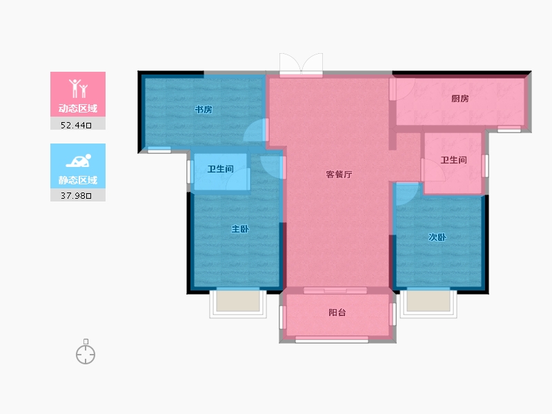 甘肃省-庆阳市-澳恺华庭-90.00-户型库-动静分区