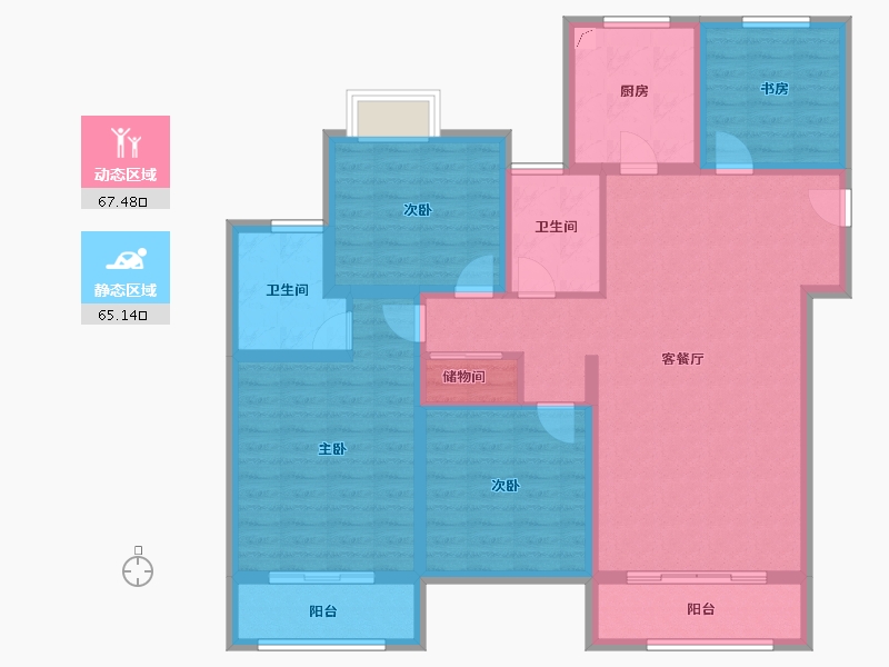 江苏省-连云港市-韵湖澜湾-118.41-户型库-动静分区