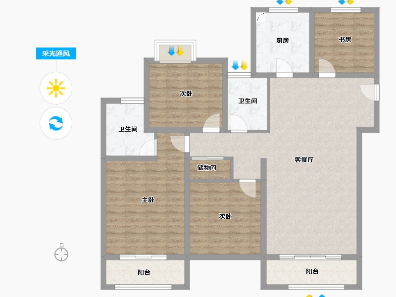 江苏省-连云港市-韵湖澜湾-118.41-户型库-采光通风