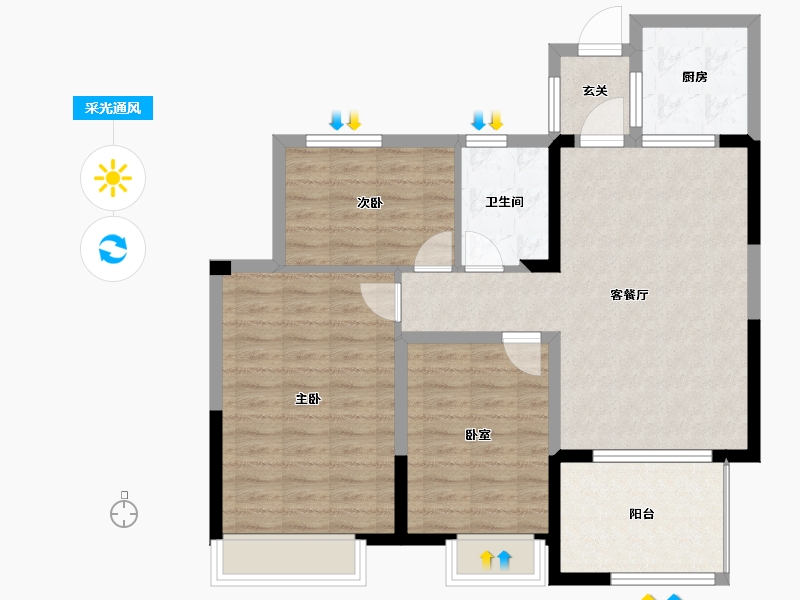 河南省-焦作市-万基·华府-89.37-户型库-采光通风