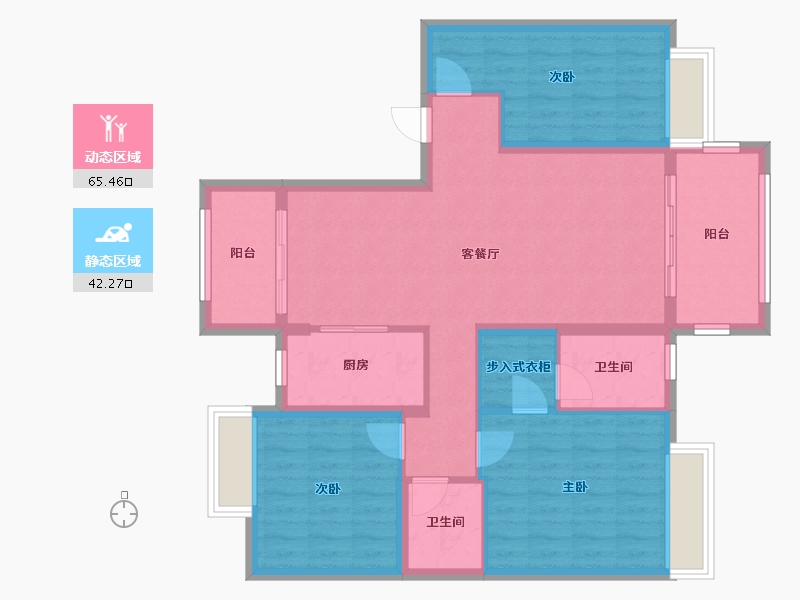 湖南省-张家界市-温泉华府-96.64-户型库-动静分区