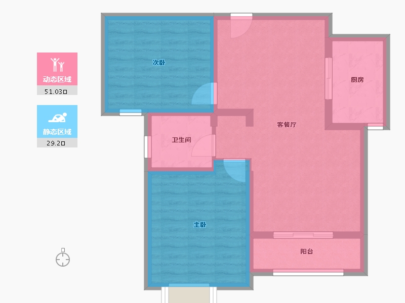 山东省-济宁市-西岸华府二期-71.45-户型库-动静分区