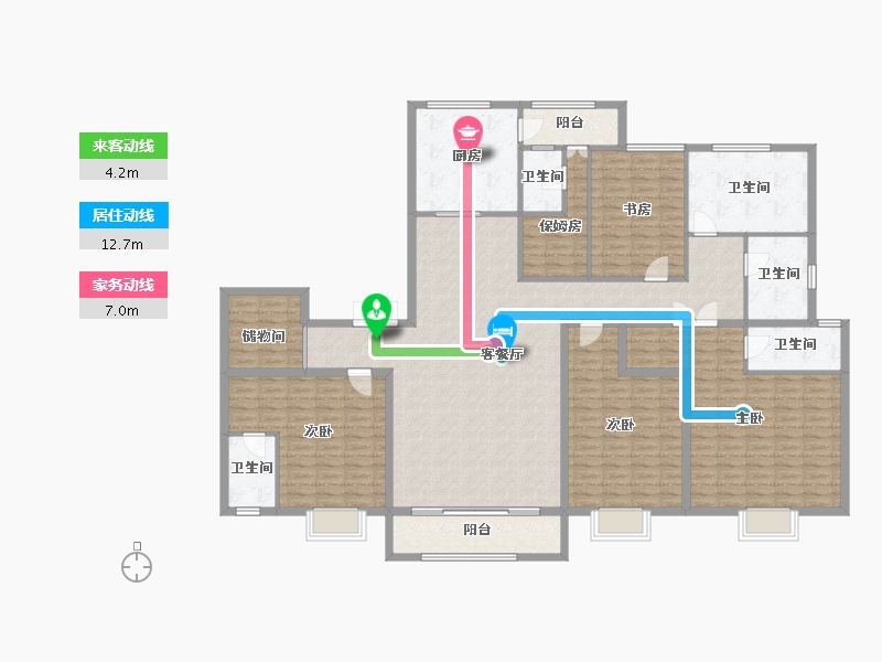 山东省-济宁市-西岸华府二期-206.74-户型库-动静线