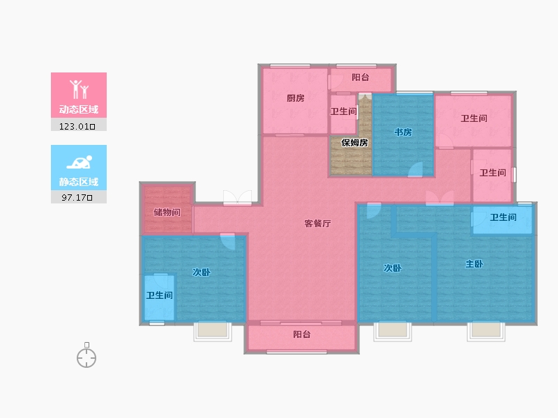 山东省-济宁市-西岸华府二期-206.74-户型库-动静分区