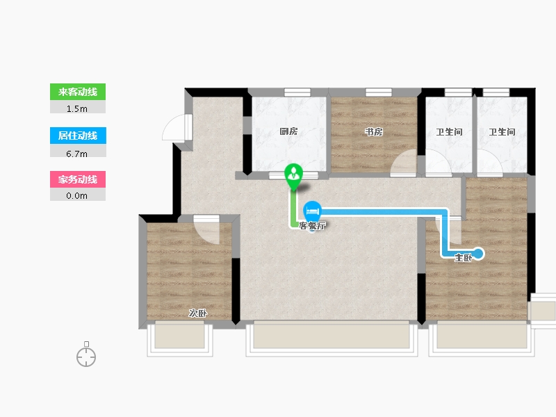 天津-天津市-首创新北京半岛-77.00-户型库-动静线