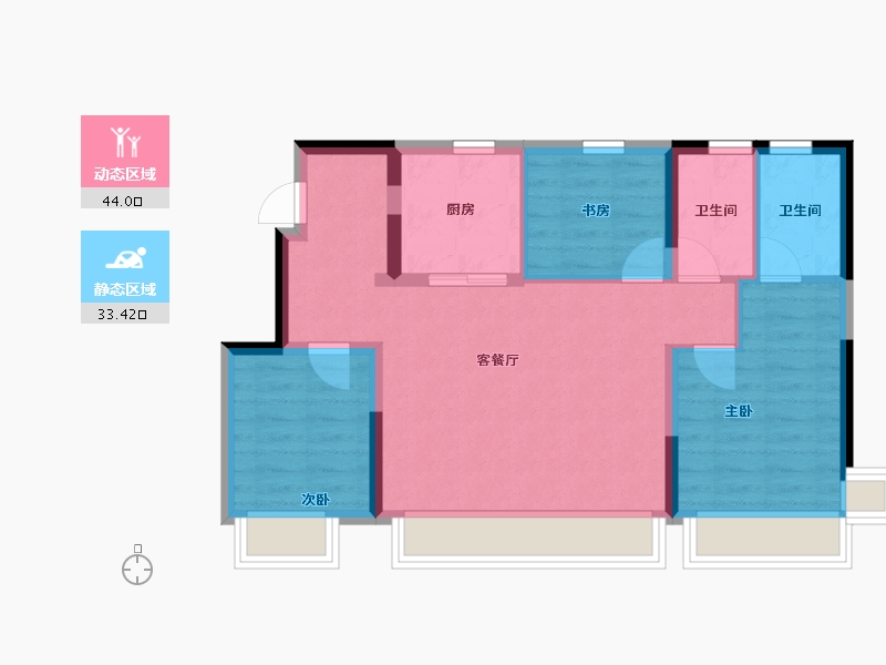 天津-天津市-首创新北京半岛-77.00-户型库-动静分区