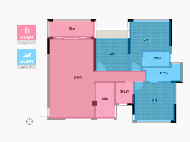 广东省-清远市-中金城投·九龙湾-94.40-户型库-动静分区