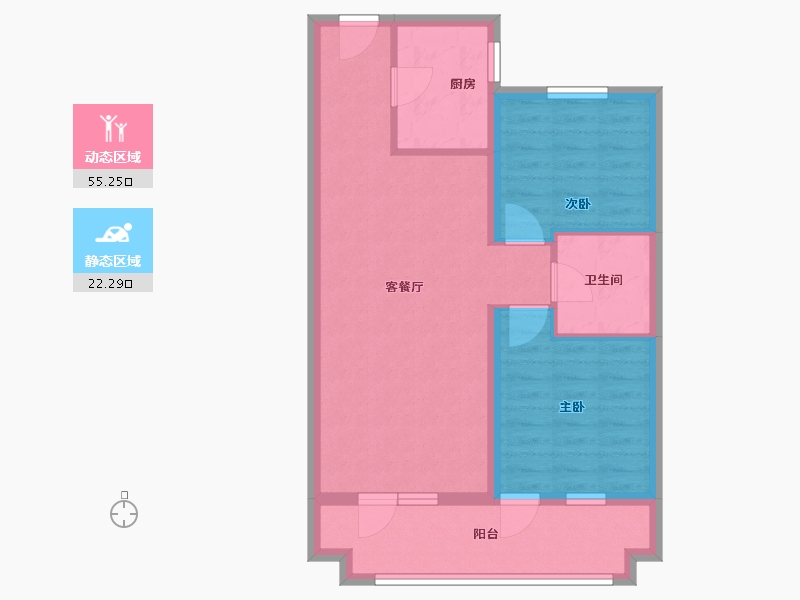 辽宁省-葫芦岛市-恒泰时间海-69.20-户型库-动静分区