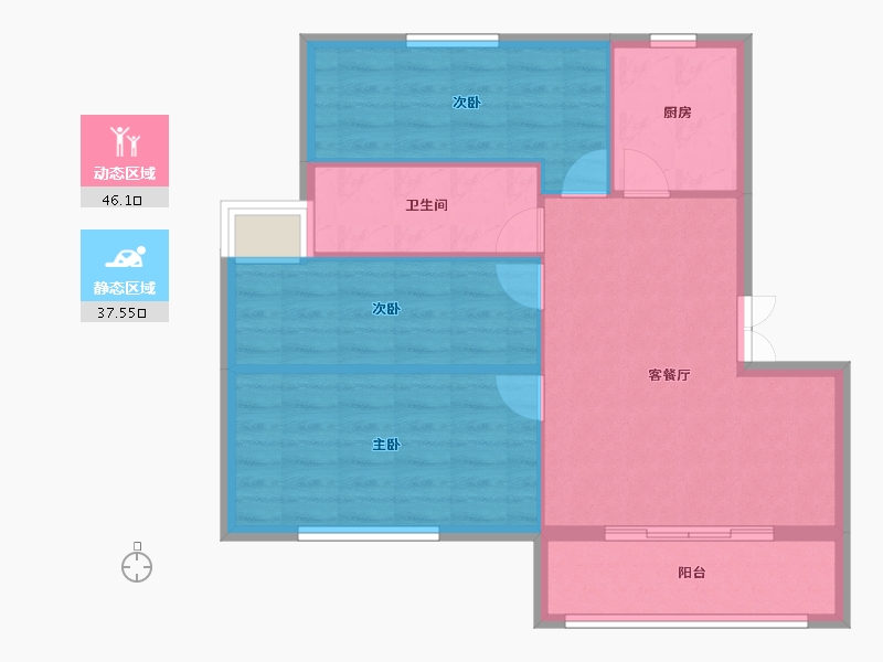 山东省-济宁市-银河佳苑-76.00-户型库-动静分区