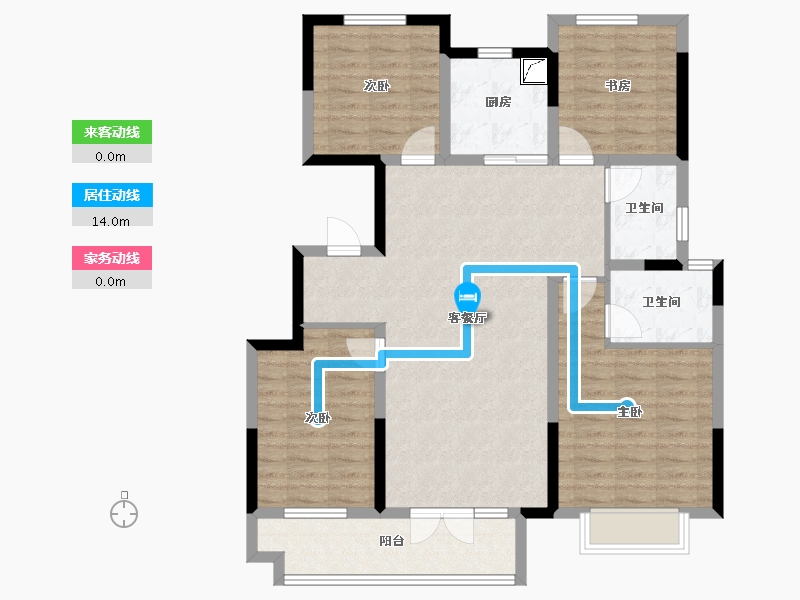 山东省-济宁市-中梁壹号院-103.35-户型库-动静线