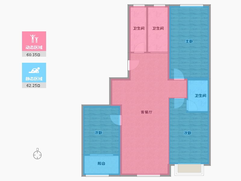 山东省-潍坊市-九州方园国际-111.64-户型库-动静分区