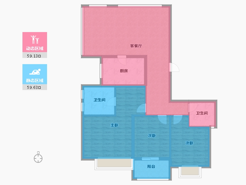 浙江省-温州市-万科翡翠心湖.-107.00-户型库-动静分区