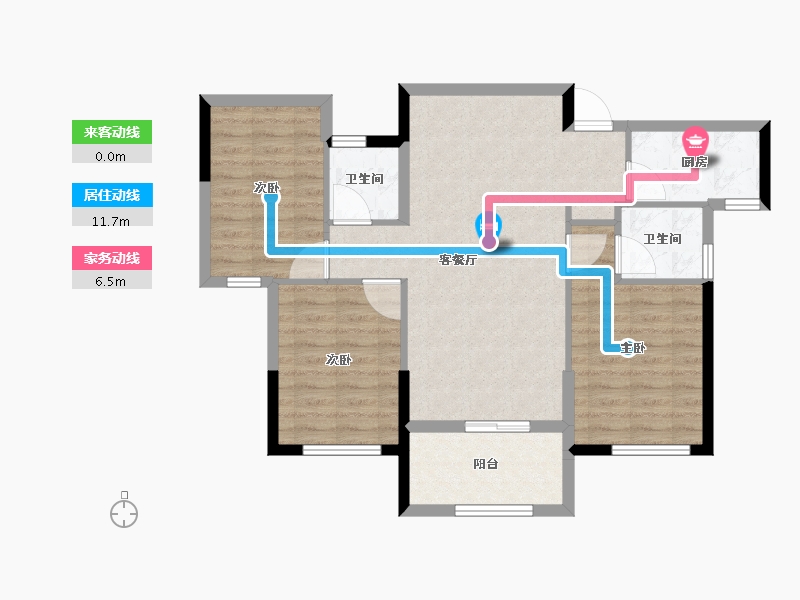 湖北省-十堰市-汉江璟城-83.72-户型库-动静线