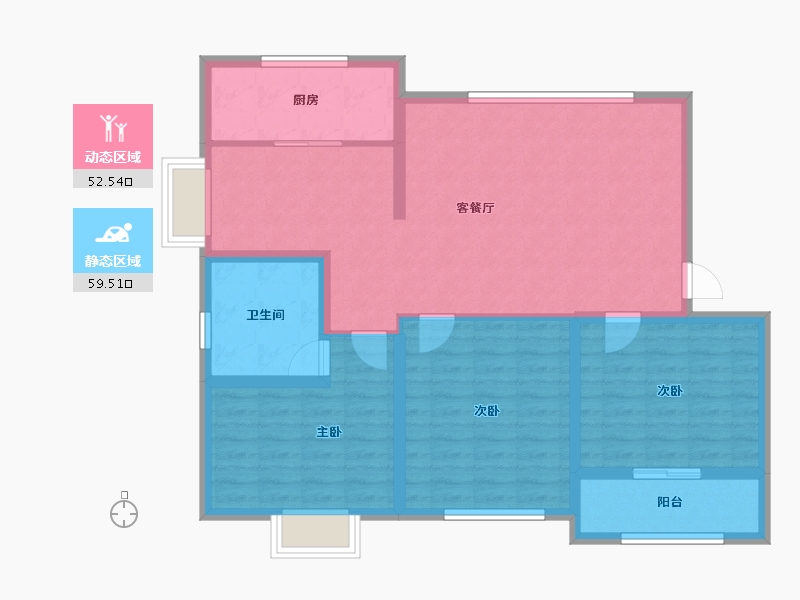 山东省-潍坊市-青云瑞景园.-100.80-户型库-动静分区