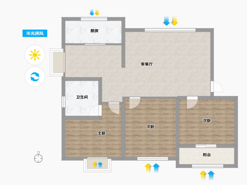 山东省-潍坊市-青云瑞景园.-100.80-户型库-采光通风