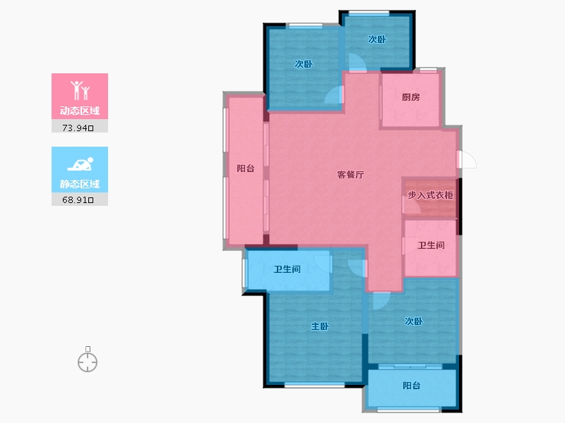 河南省-焦作市-万基·华府-129.31-户型库-动静分区