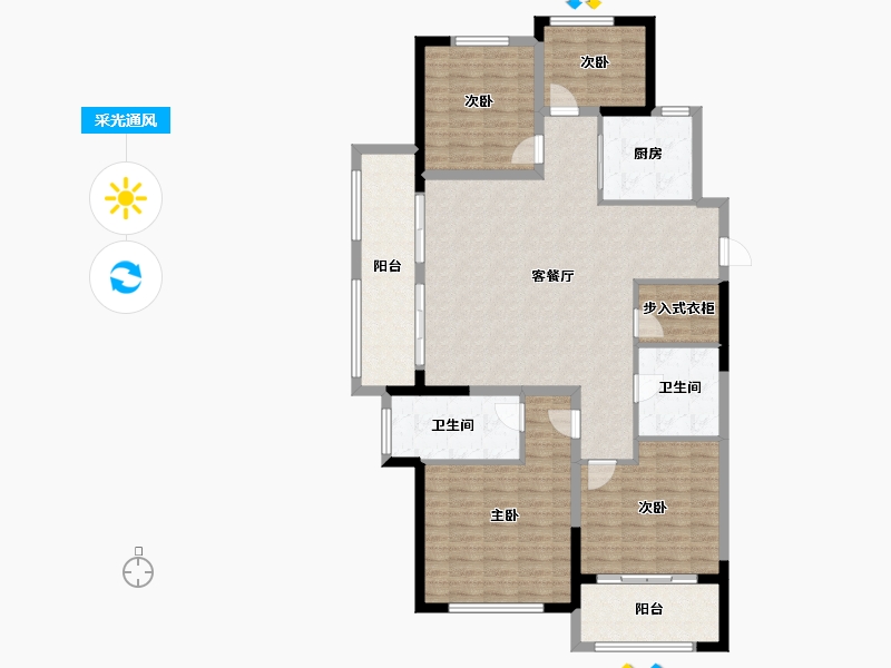 河南省-焦作市-万基·华府-129.31-户型库-采光通风