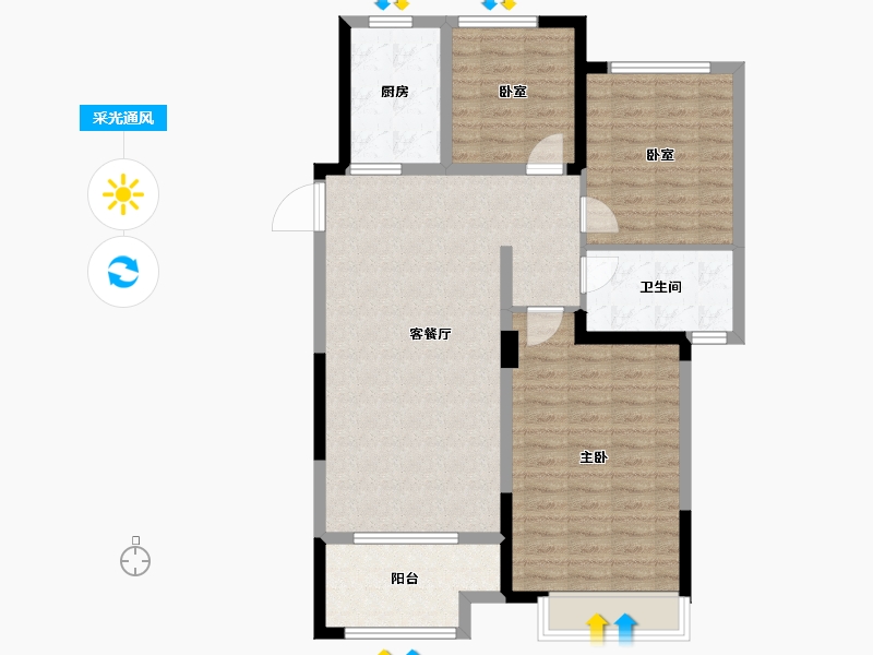 河南省-焦作市-万基·华府-95.06-户型库-采光通风