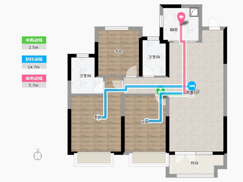 山东省-济宁市-中梁壹号院-96.61-户型库-动静线