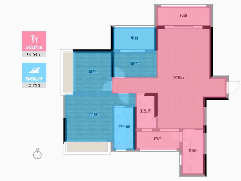 广西壮族自治区-钦州市-远锋城-91.29-户型库-动静分区