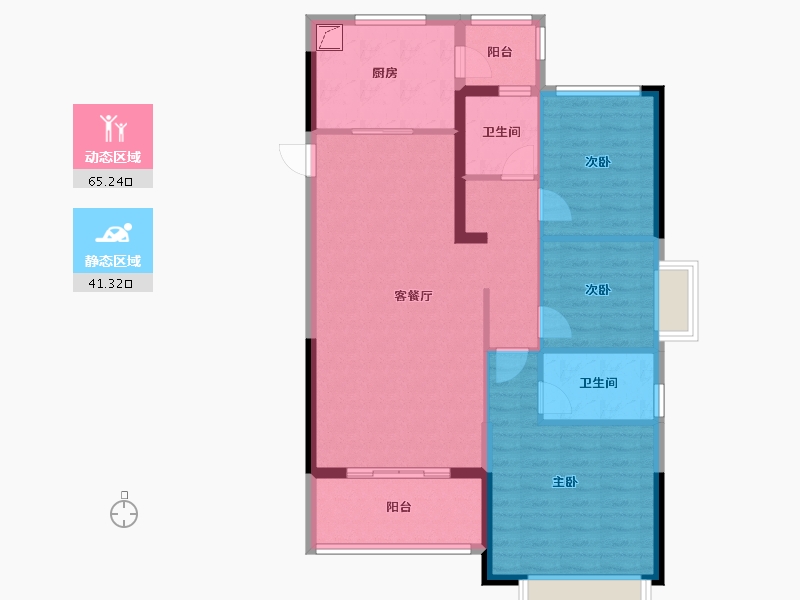 浙江省-湖州市-湖州恒大珺睿府-96.00-户型库-动静分区