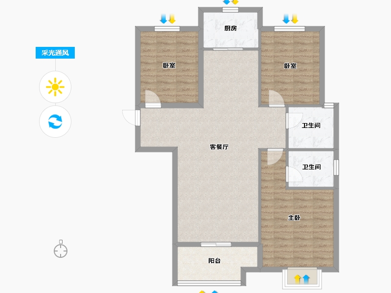 山东省-泰安市-城建首府-99.71-户型库-采光通风