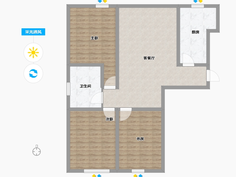 山东省-潍坊市-九州方园国际-102.76-户型库-采光通风