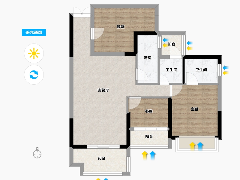 广西壮族自治区-钦州市-远锋城-75.35-户型库-采光通风