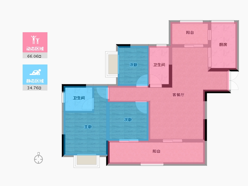 四川省-宜宾市-海成高铁生态城·西区A组团-89.38-户型库-动静分区