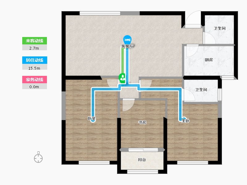 山东省-烟台市-松隽社区阳光城-96.79-户型库-动静线