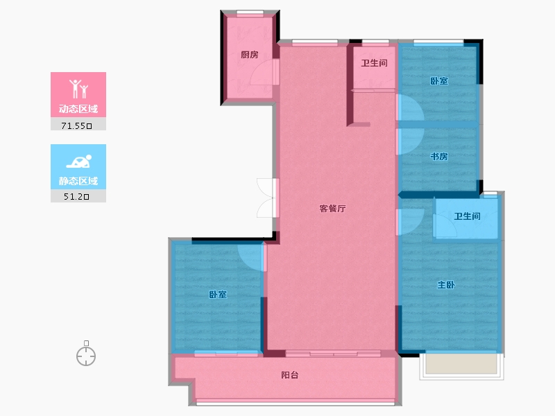 河南省-漯河市-攀恒泰和院-110.65-户型库-动静分区