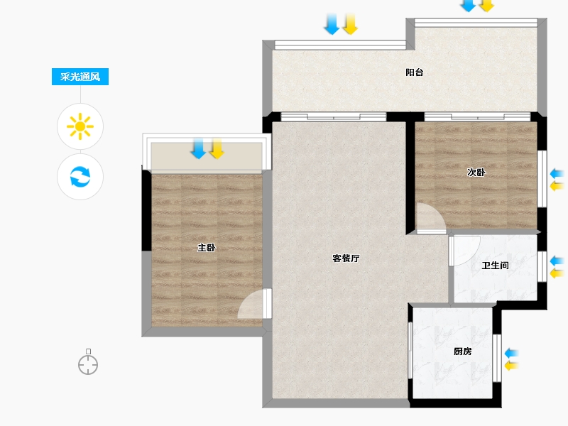 广东省-清远市-金地辉煌·富域城-74.57-户型库-采光通风