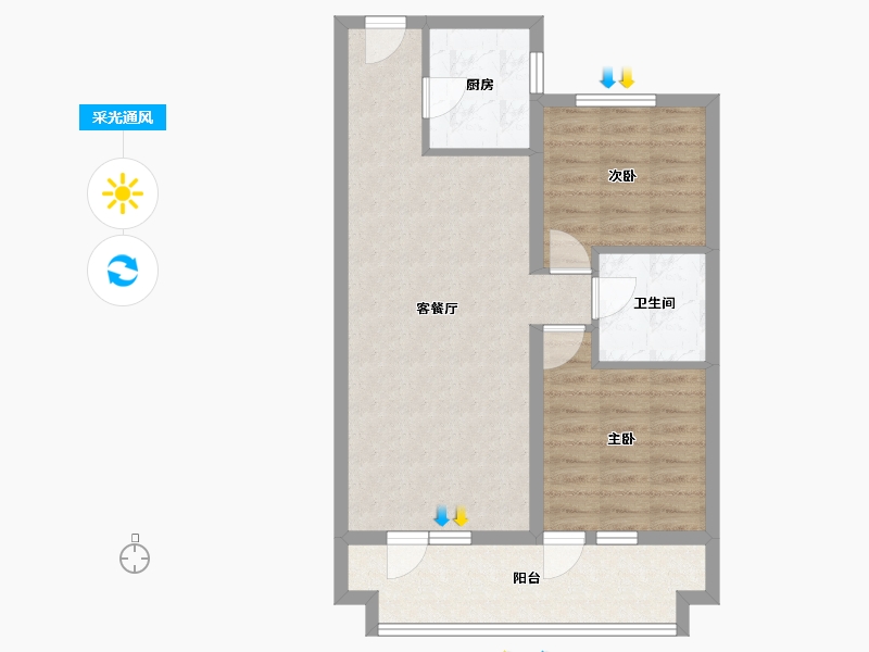 辽宁省-葫芦岛市-恒泰时间海-69.19-户型库-采光通风