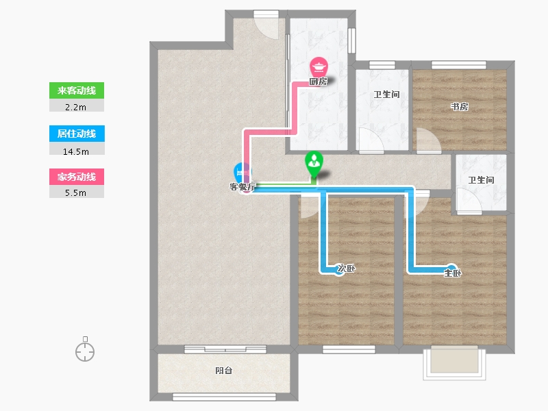 山东省-菏泽市-壹品公馆-101.60-户型库-动静线