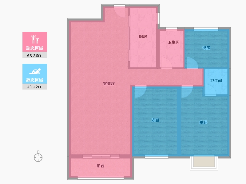 山东省-菏泽市-壹品公馆-101.60-户型库-动静分区