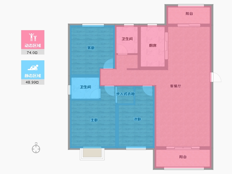 山东省-菏泽市-壹品公馆-110.41-户型库-动静分区