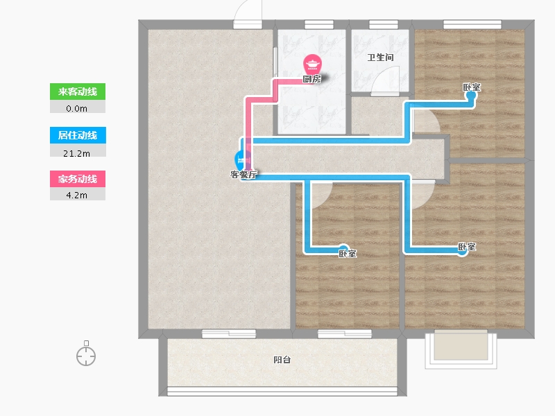 山东省-泰安市-城建首府-91.87-户型库-动静线