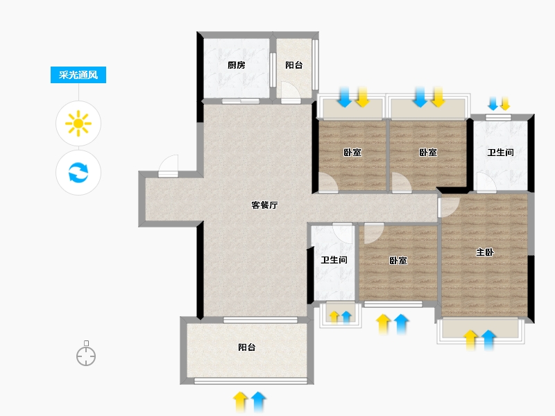 广东省-湛江市-奥园悦时代-119.20-户型库-采光通风