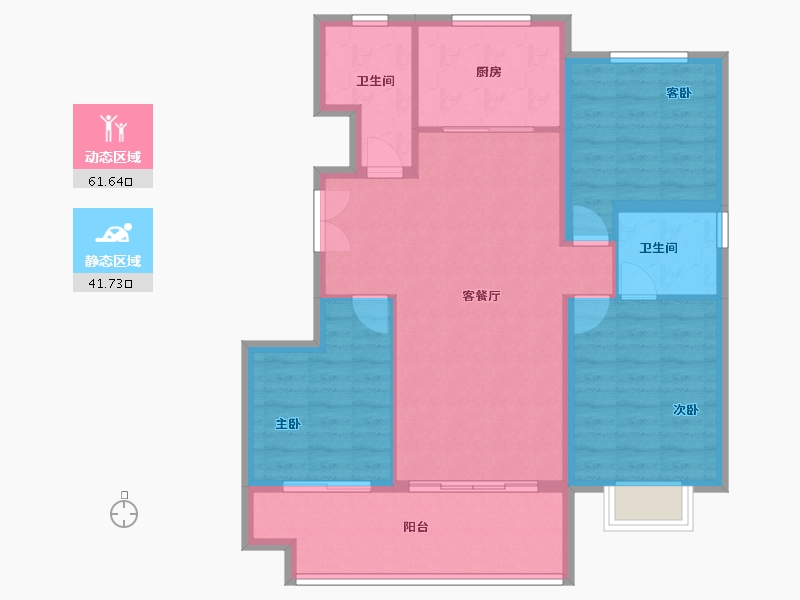 山东省-菏泽市-万城蓝钻庄园-93.61-户型库-动静分区