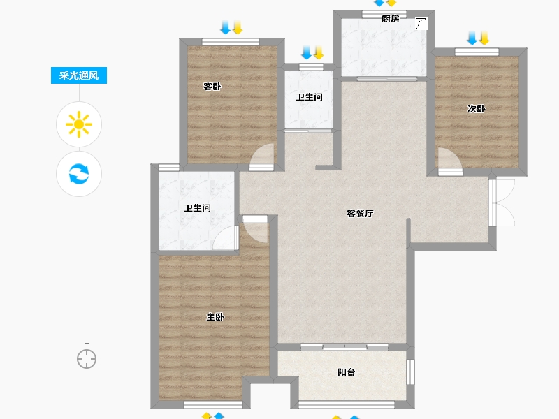 山东省-菏泽市-曹县天润城-99.01-户型库-采光通风