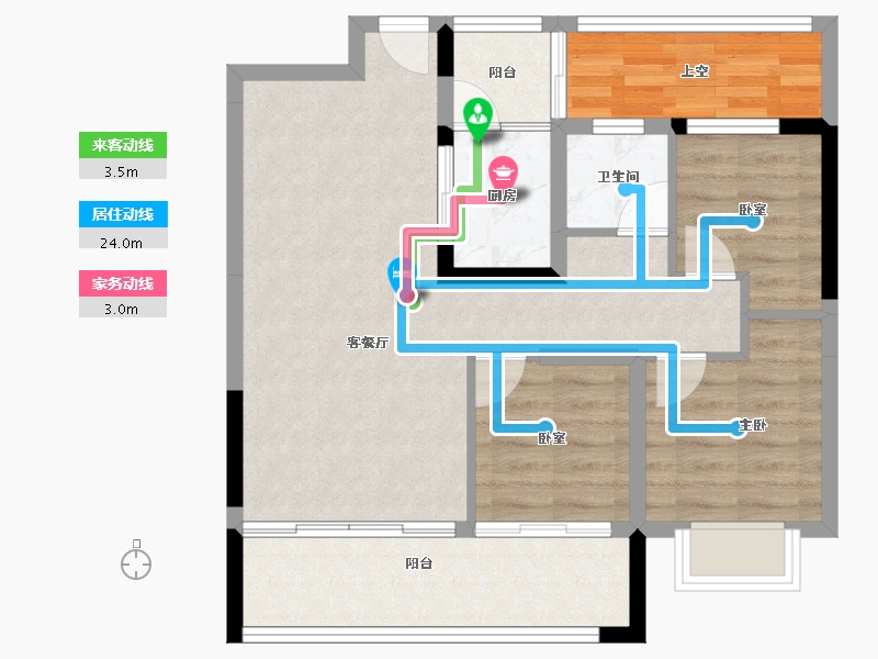 云南省-红河哈尼族彝族自治州-美景和府-73.27-户型库-动静线