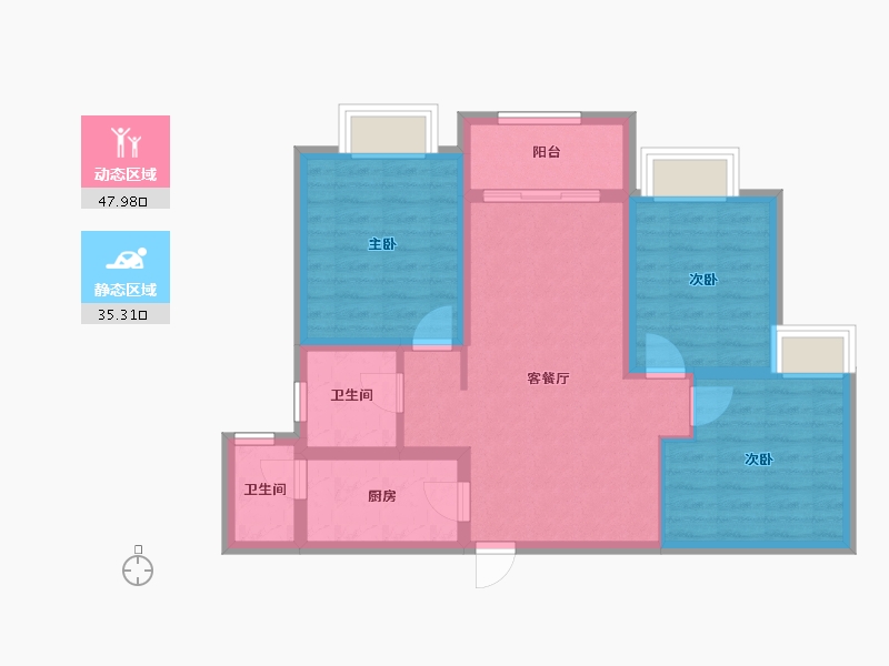 山东省-烟台市-文苑世家-73.71-户型库-动静分区