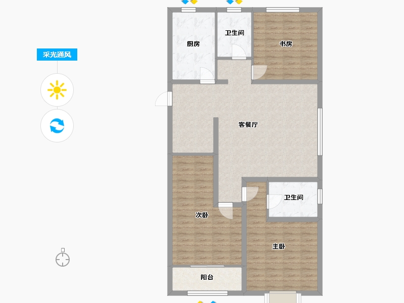 山东省-潍坊市-恒信领峰-113.28-户型库-采光通风