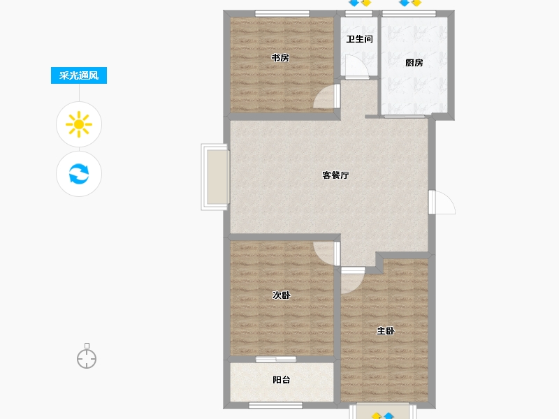 山东省-潍坊市-九州方园国际-101.43-户型库-采光通风