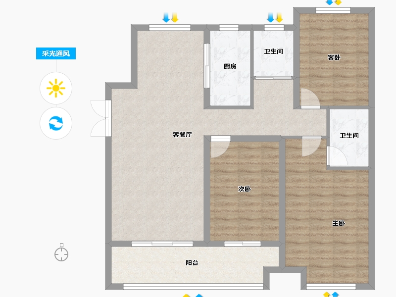 山东省-菏泽市-曹县天润城-100.01-户型库-采光通风